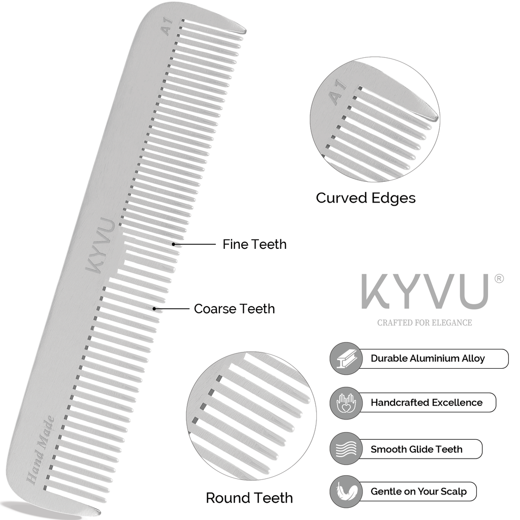 Large Aluminium Dual-Tooth Comb – Hairdressing Comb (A1)