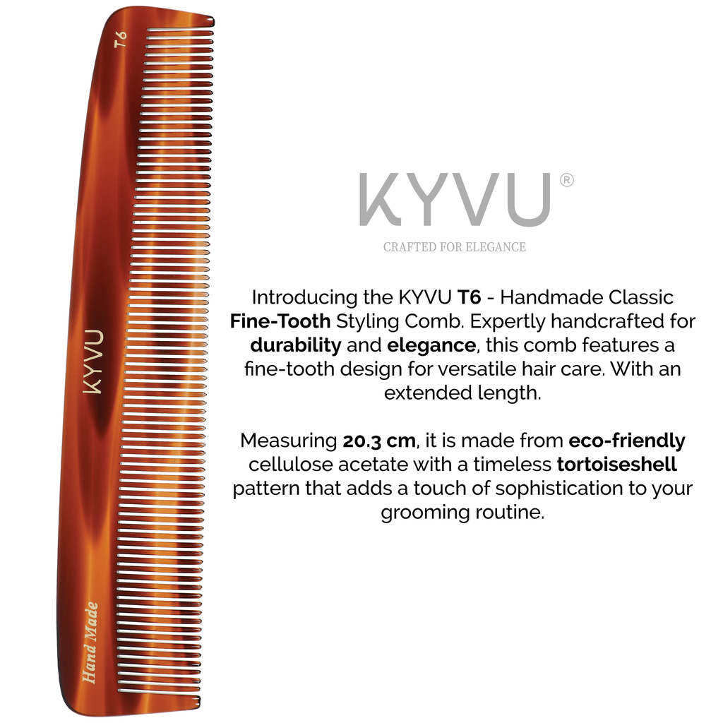 Handgefertigter 20,3 cm klassischer Stylingkamm (T6)