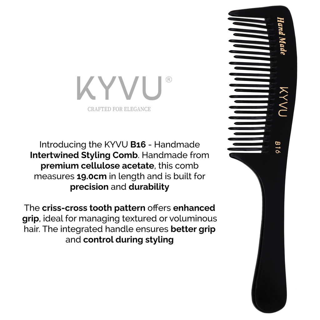 Handmade 19.0 cm Intertwined Styling Comb (B16)