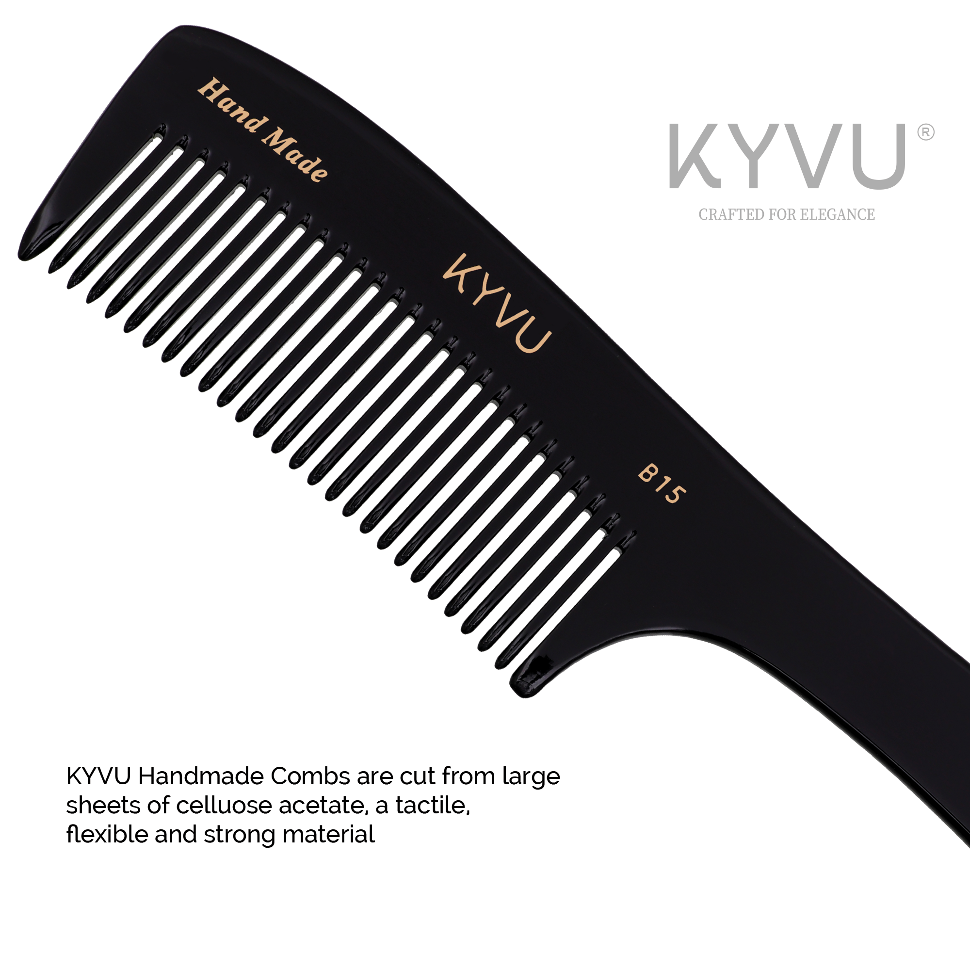 Handmade 21.8 cm Coarse Hair Styling Comb (B15)