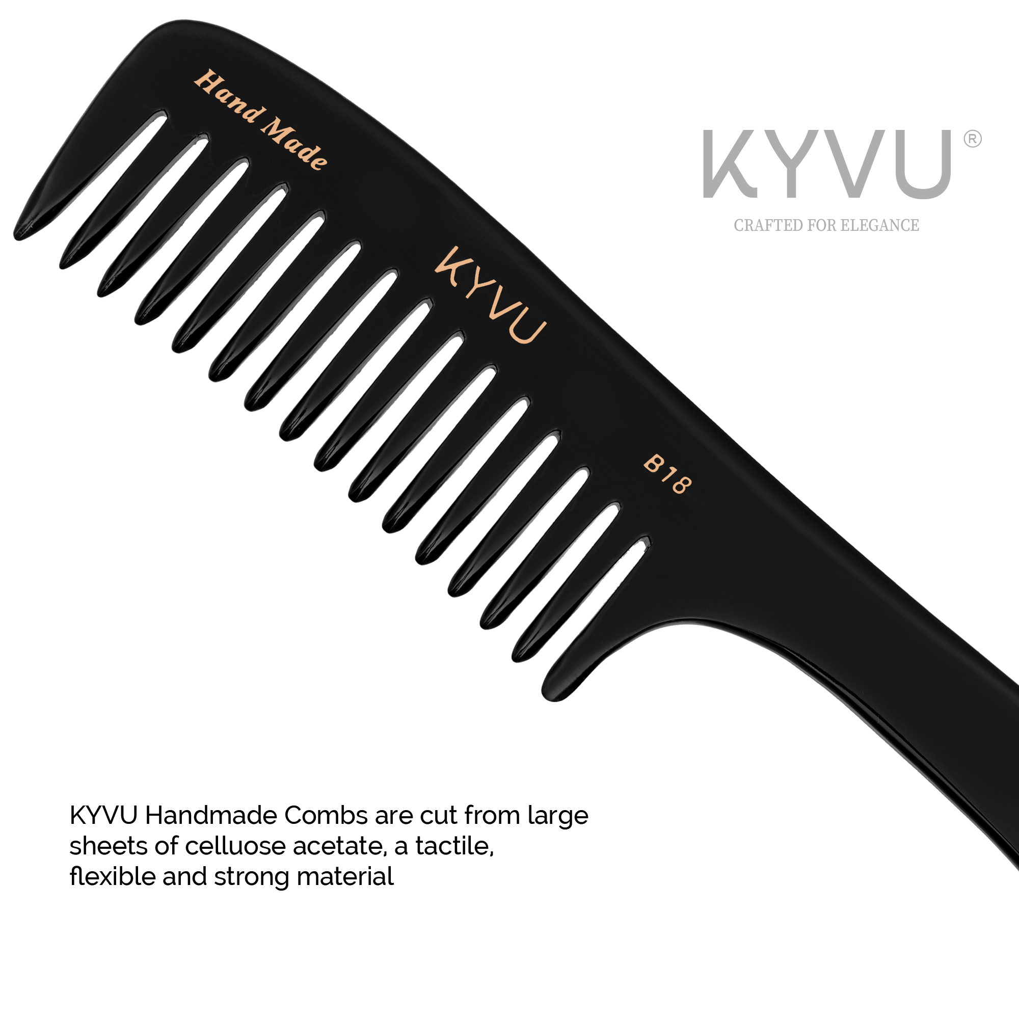 Handmade 22.1 cm Gentle Glide Wide Comb (B18)