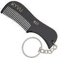 Handmade 7.5 cm Premium Cellulose Acetate (Black) Moustache & Beard Comb with Key Ring (B25)