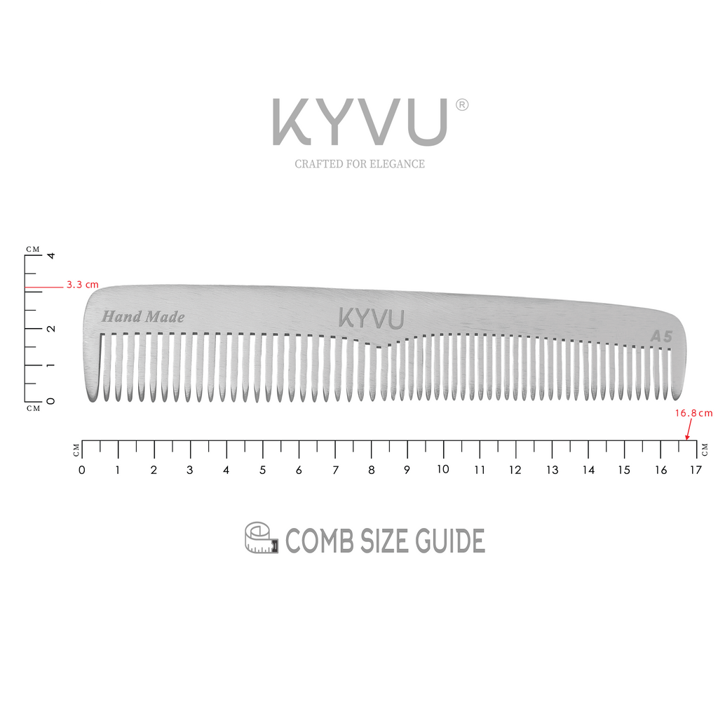 Klassischer Aluminium-Zweizahnkamm – Friseurkamm (A5)