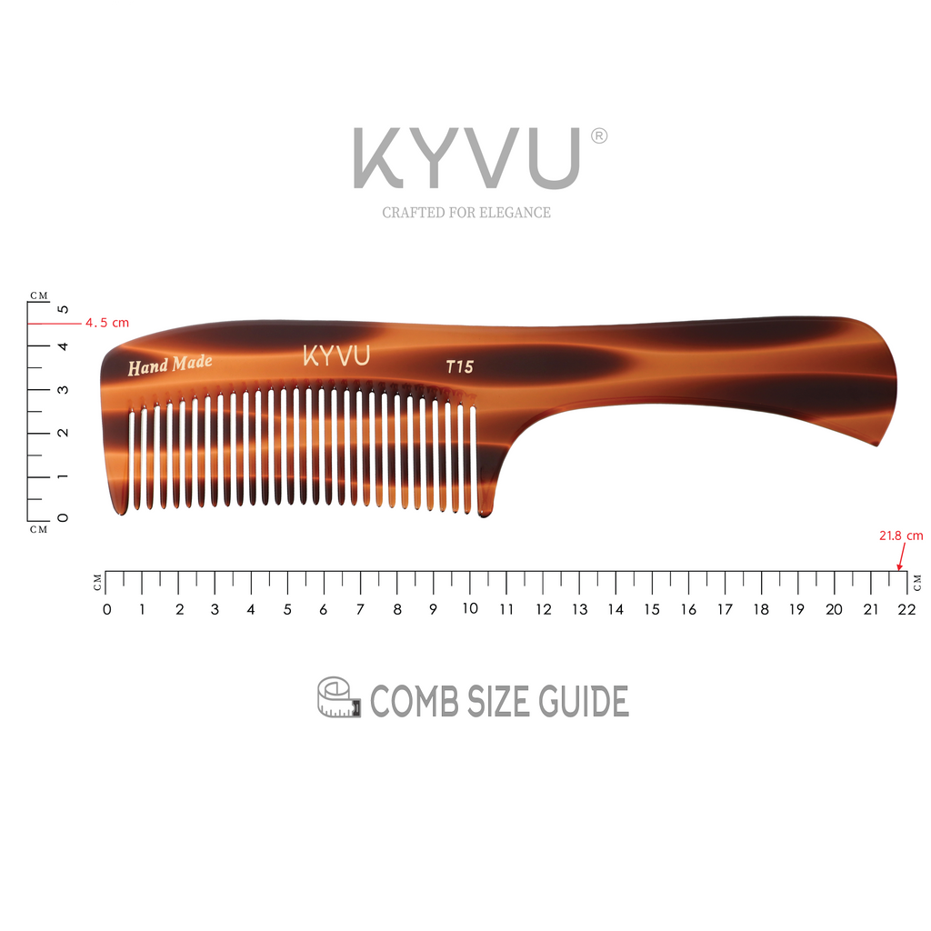 Handgefertigter 21,8 cm grober Haarstylingkamm (T15)